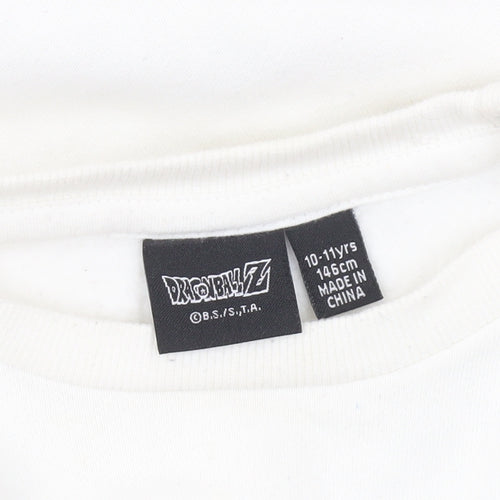 Dragon Ball Z Boys White Sweatshirt 10-11 Years Anime Graphic Pullover