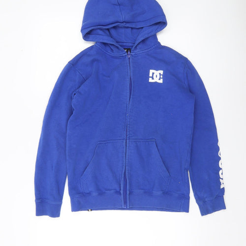 DC Boys Blue Full Zip Hoodie 12 Years Cotton Blend Casual Hooded Sweatshirt