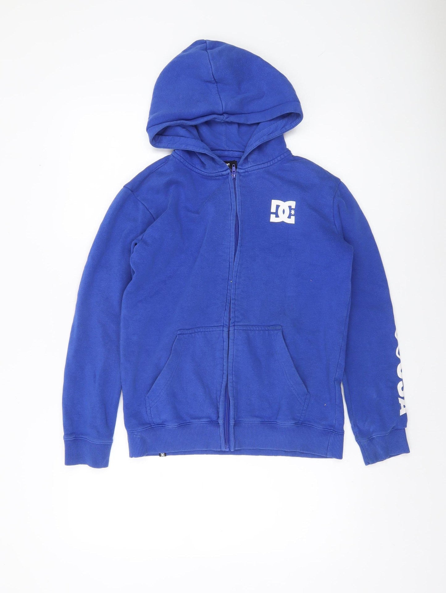 DC Boys Blue Full Zip Hoodie 12 Years Cotton Blend Casual Hooded Sweatshirt