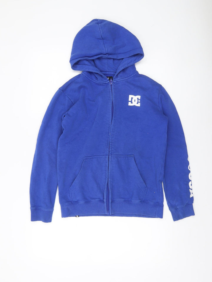 DC Boys Blue Full Zip Hoodie 12 Years Cotton Blend Casual Hooded Sweatshirt