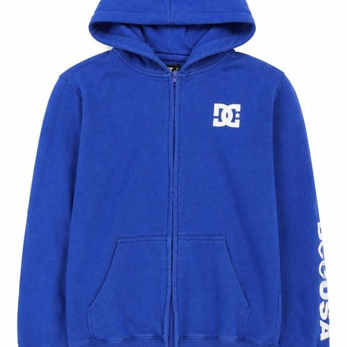DC Boys Blue Full Zip Hoodie 12 Years Cotton Blend Casual Hooded Sweatshirt