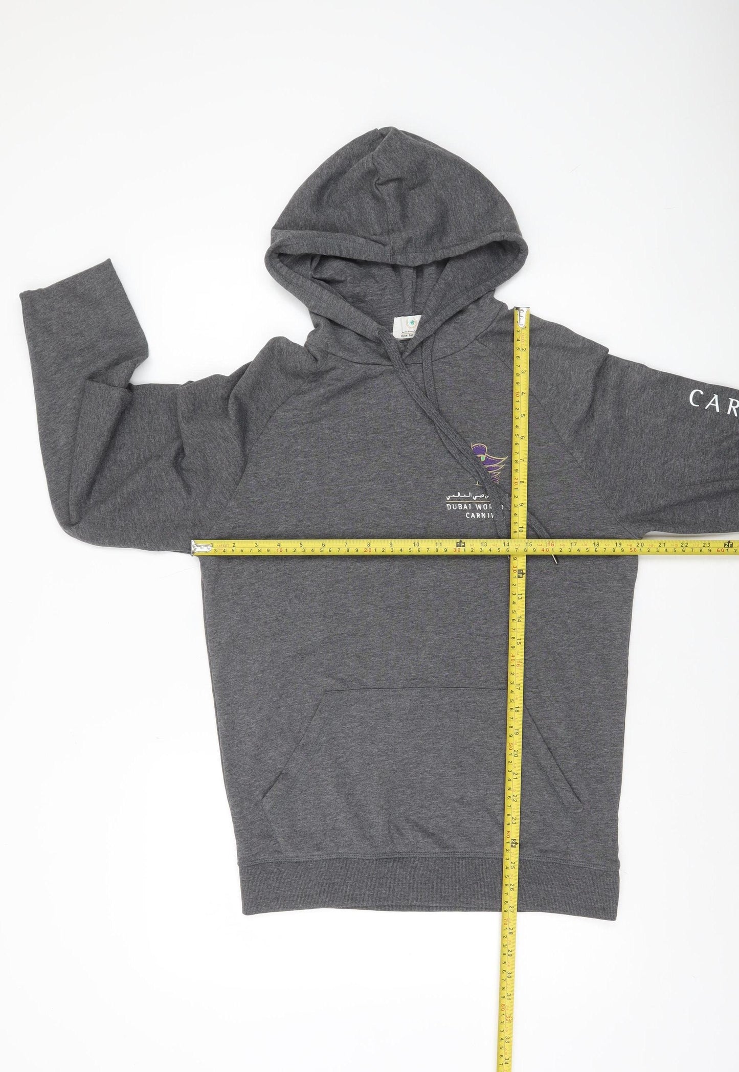 Dubai Racing Club Men's Grey Pullover Hoodie Size S Sports Style