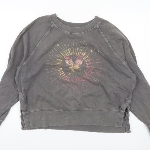 Hush Women’s Grey Eagle Graphic Cotton Pullover Sweatshirt Size S