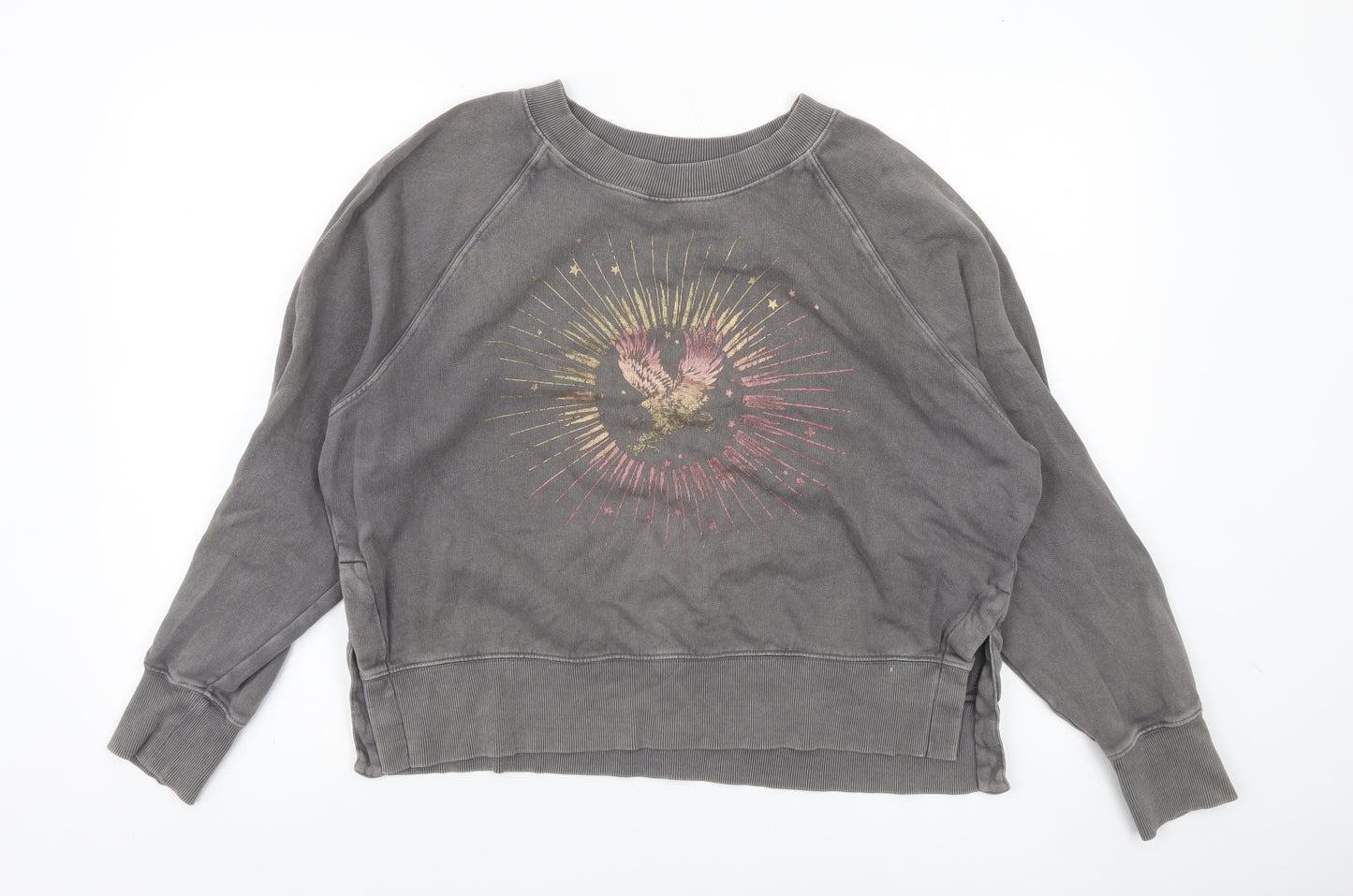 Hush Women’s Grey Eagle Graphic Cotton Pullover Sweatshirt Size S