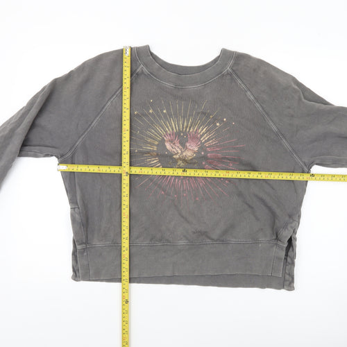 Hush Women’s Grey Eagle Graphic Cotton Pullover Sweatshirt Size S