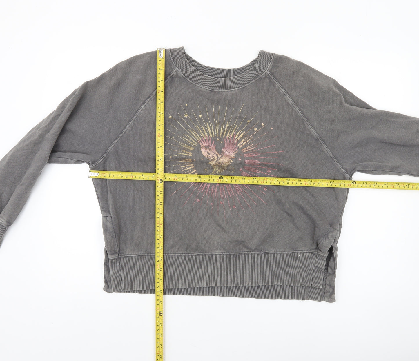 Hush Women’s Grey Eagle Graphic Cotton Pullover Sweatshirt Size S