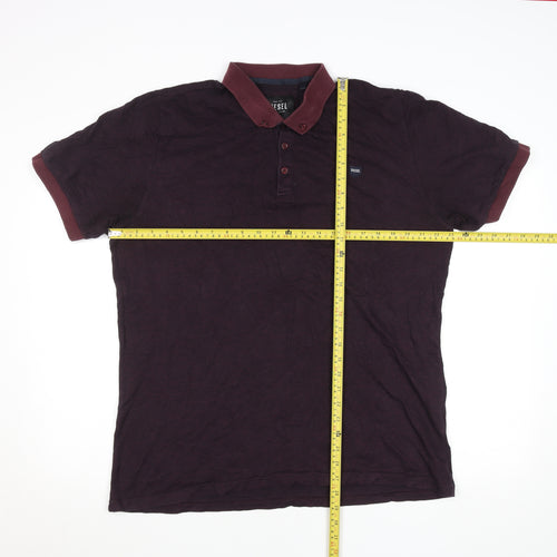 Diesel Men's Purple Cotton Short Sleeve Polo Shirt Size 2XL