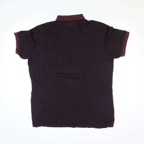 Diesel Men's Purple Cotton Short Sleeve Polo Shirt Size 2XL
