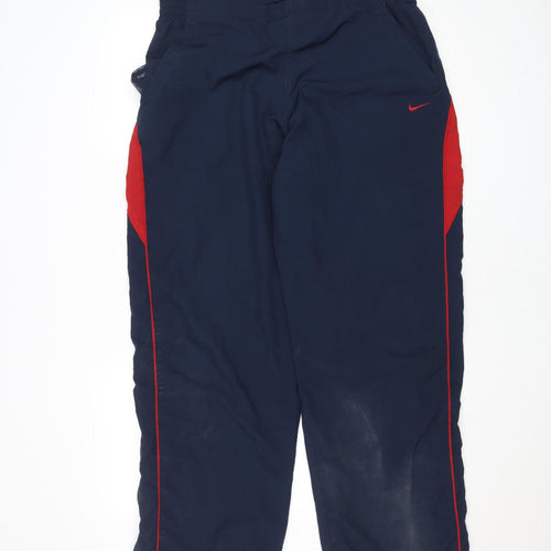 Nike Men's Blue Track Pants L 34in Elastic Waist Quick Dry Breathable