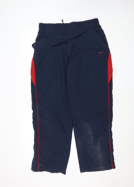 Nike Men's Blue Track Pants L 34in Elastic Waist Quick Dry Breathable