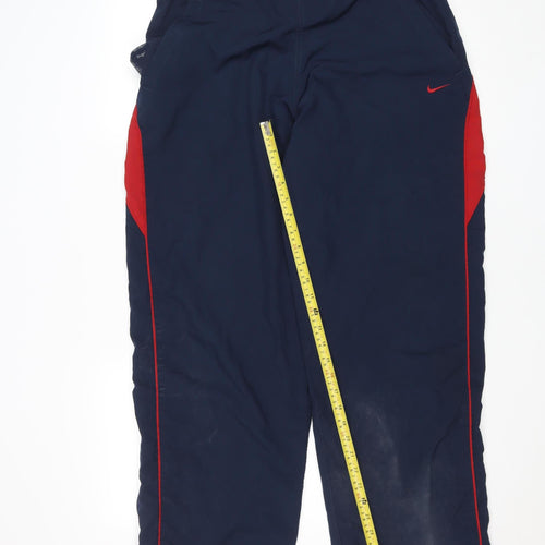 Nike Men's Blue Track Pants L 34in Elastic Waist Quick Dry Breathable