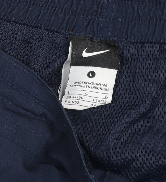 Nike Men's Blue Track Pants L 34in Elastic Waist Quick Dry Breathable