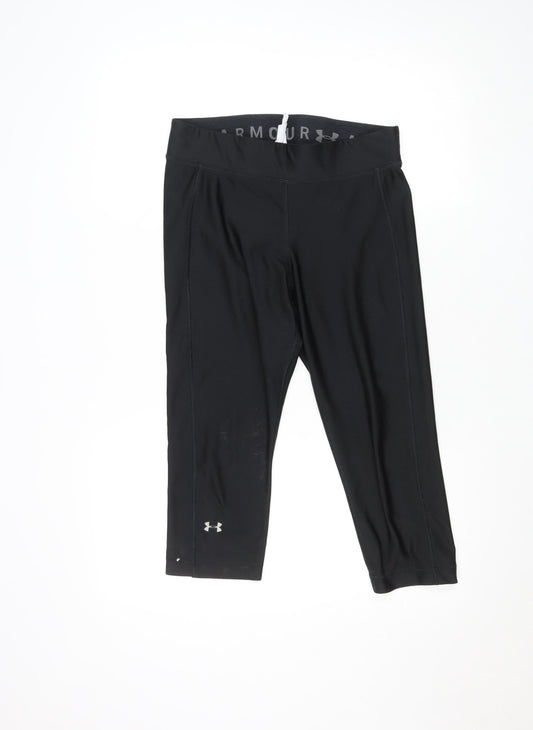 Under Armour Women Black L Compression Leggings Moisture Wicking