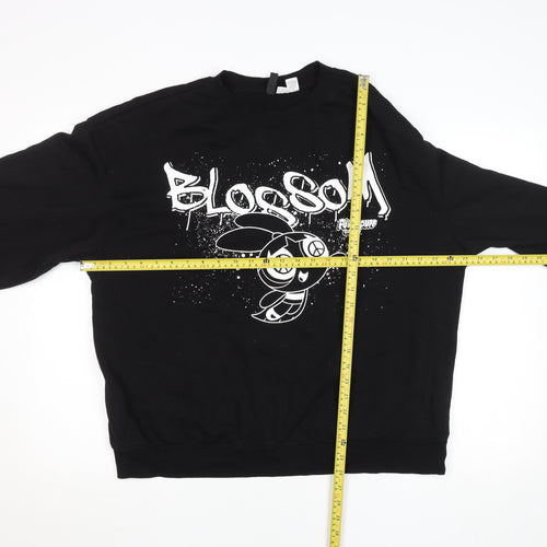 H&M Divided Women's Black Blossom Powerpuff Girls Printed Sweatshirt Size L