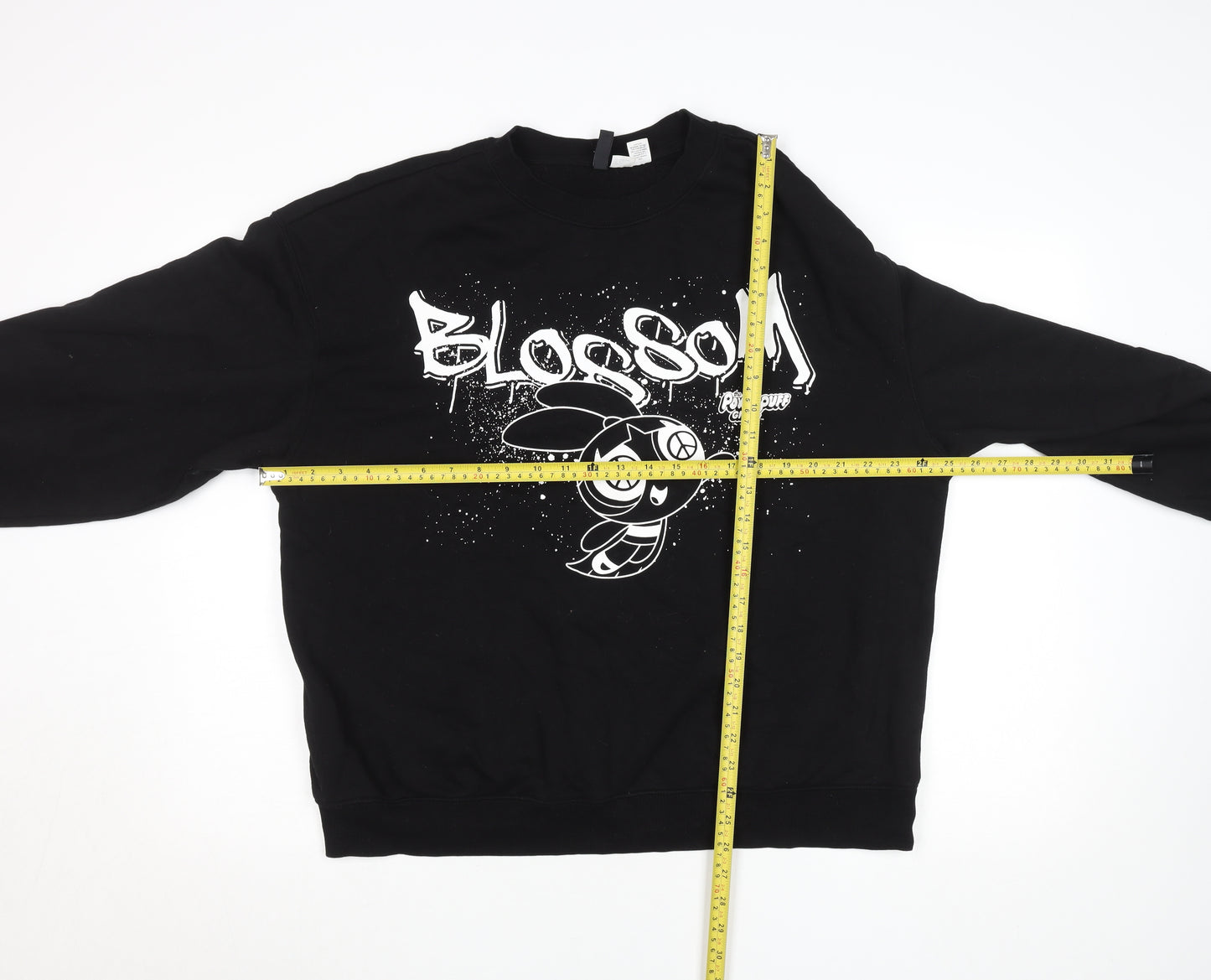 H&M Divided Women's Black Blossom Powerpuff Girls Printed Sweatshirt Size L