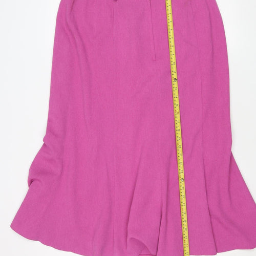 Avalon Collection Women Pink Flare Midi Skirt Size 16 Polyester