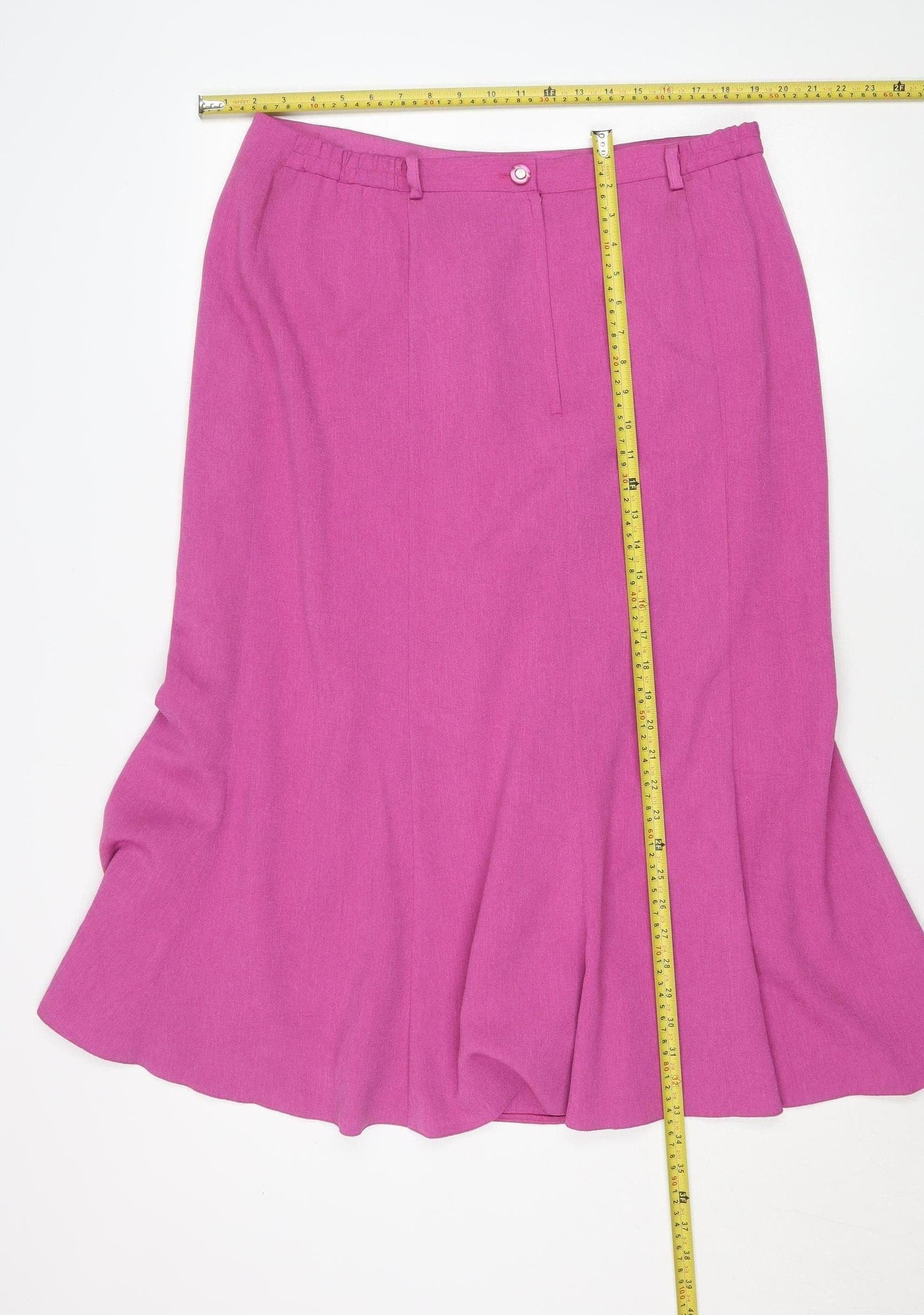 Avalon Collection Women Pink Flare Midi Skirt Size 16 Polyester