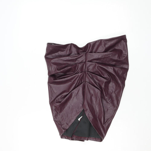 Glassons Womens Brown Faux Leather Short Skirt Size 14