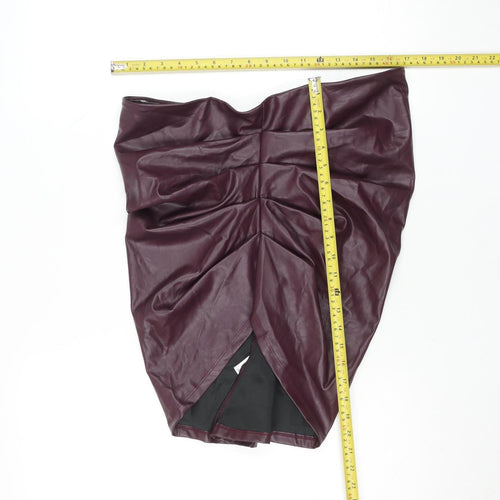 Glassons Womens Brown Faux Leather Short Skirt Size 14