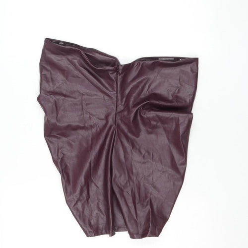 Glassons Womens Brown Faux Leather Short Skirt Size 14