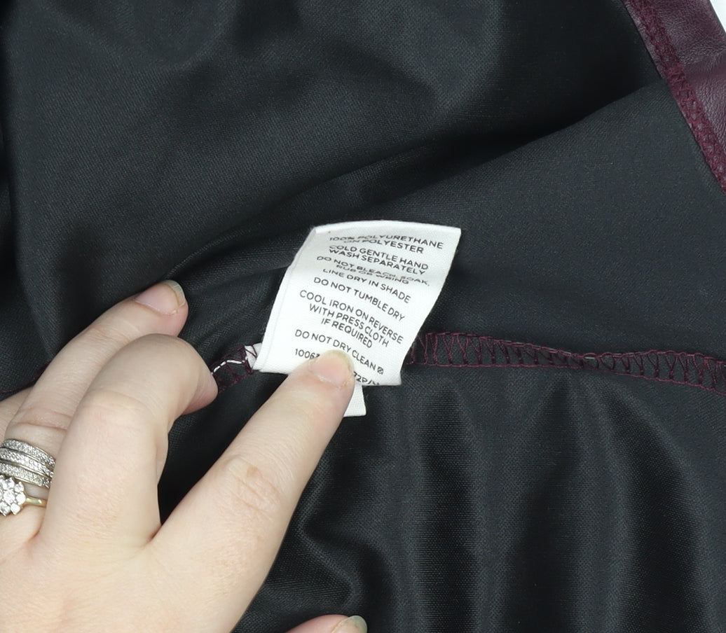 Glassons Womens Brown Faux Leather Short Skirt Size 14