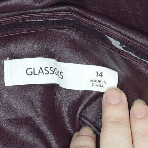 Glassons Womens Brown Faux Leather Short Skirt Size 14