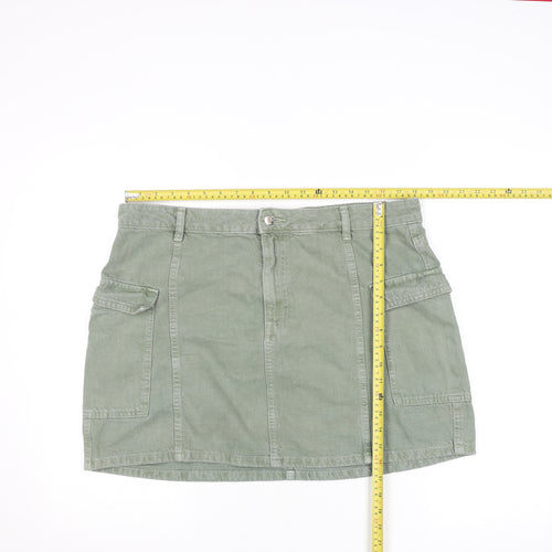 Primark Women’s Green Cargo Denim Short Skirt Size 14