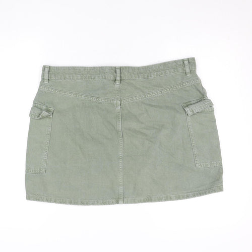 Primark Women’s Green Cargo Denim Short Skirt Size 14