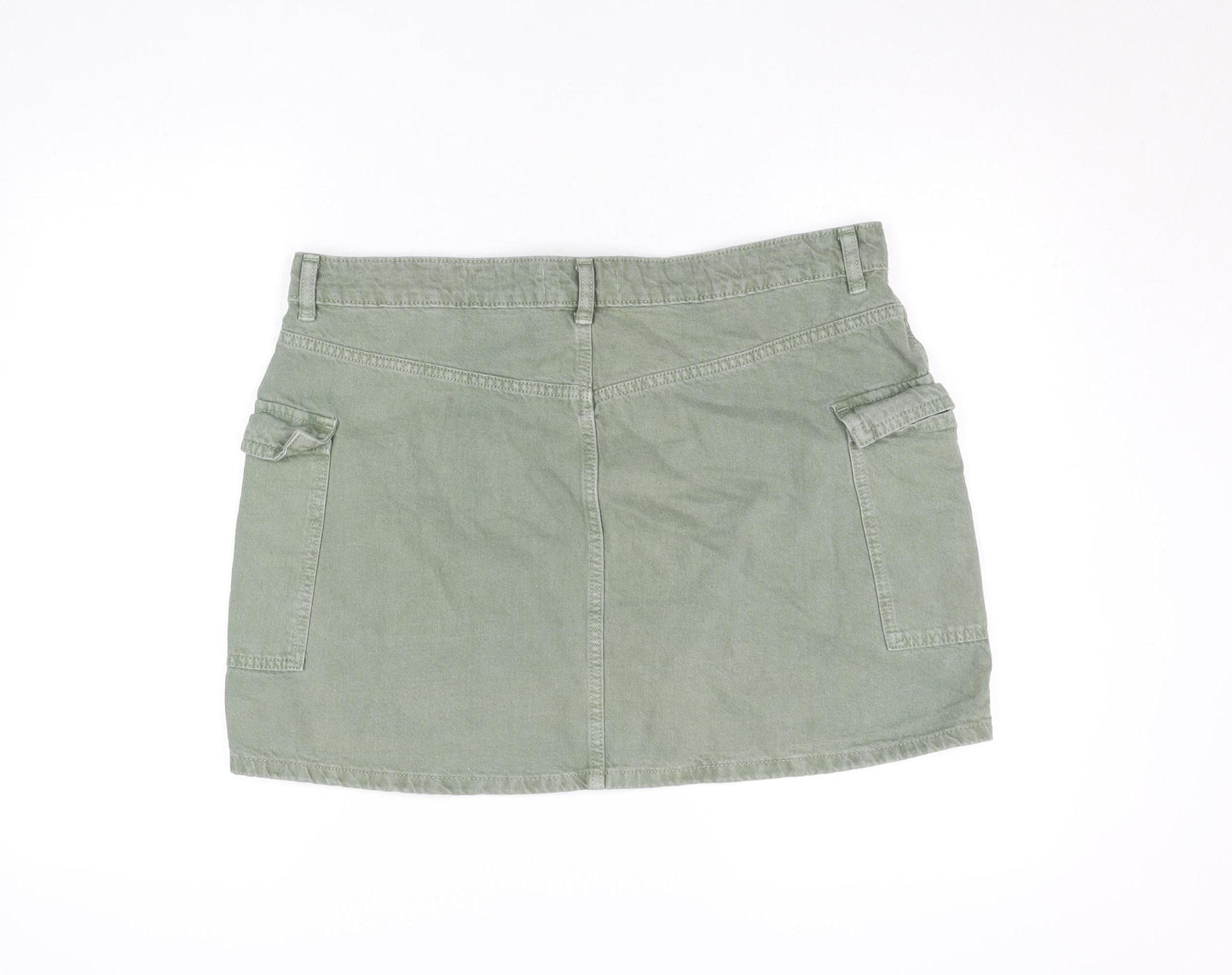 Primark Women’s Green Cargo Denim Short Skirt Size 14