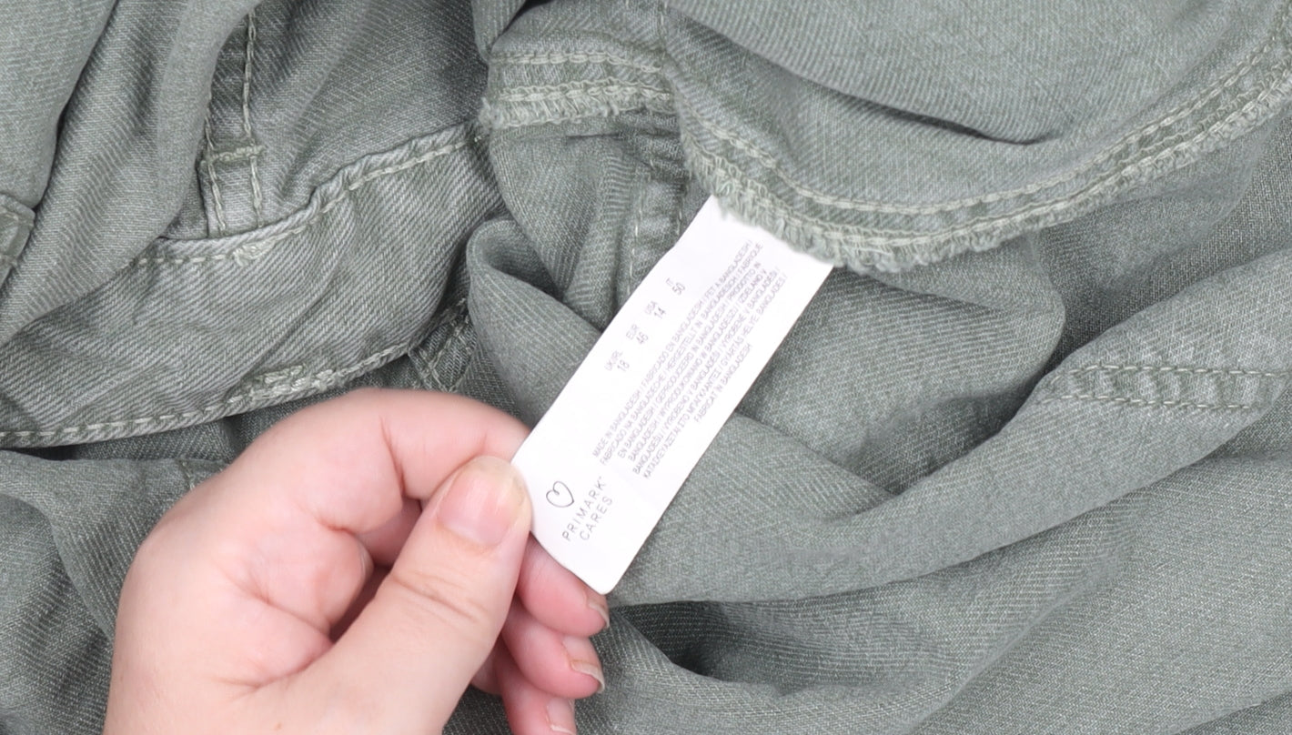 Primark Women’s Green Cargo Denim Short Skirt Size 14