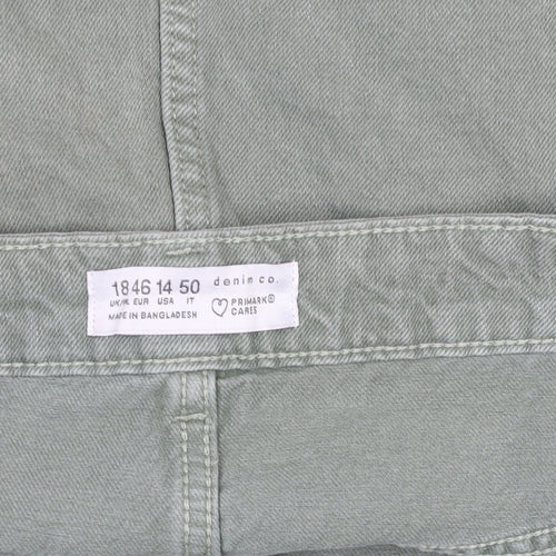 Primark Women’s Green Cargo Denim Short Skirt Size 14