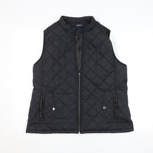 Fuinloth Women's Black Quilted Polyester Waistcoat XL