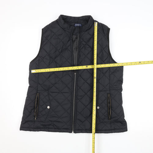 Fuinloth Women's Black Quilted Polyester Waistcoat XL