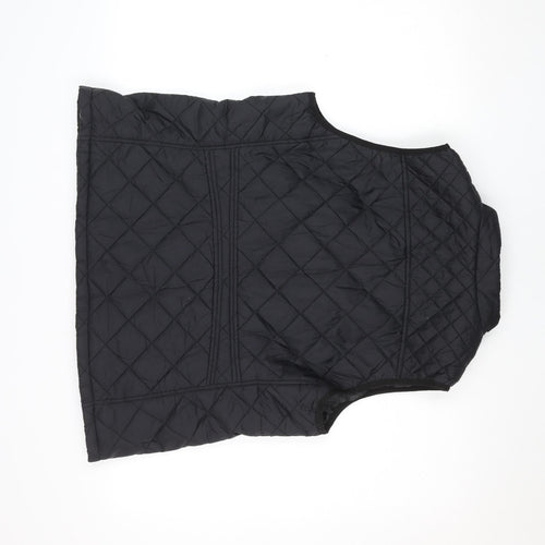 Fuinloth Women's Black Quilted Polyester Waistcoat XL