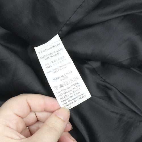 Fuinloth Women's Black Quilted Polyester Waistcoat XL
