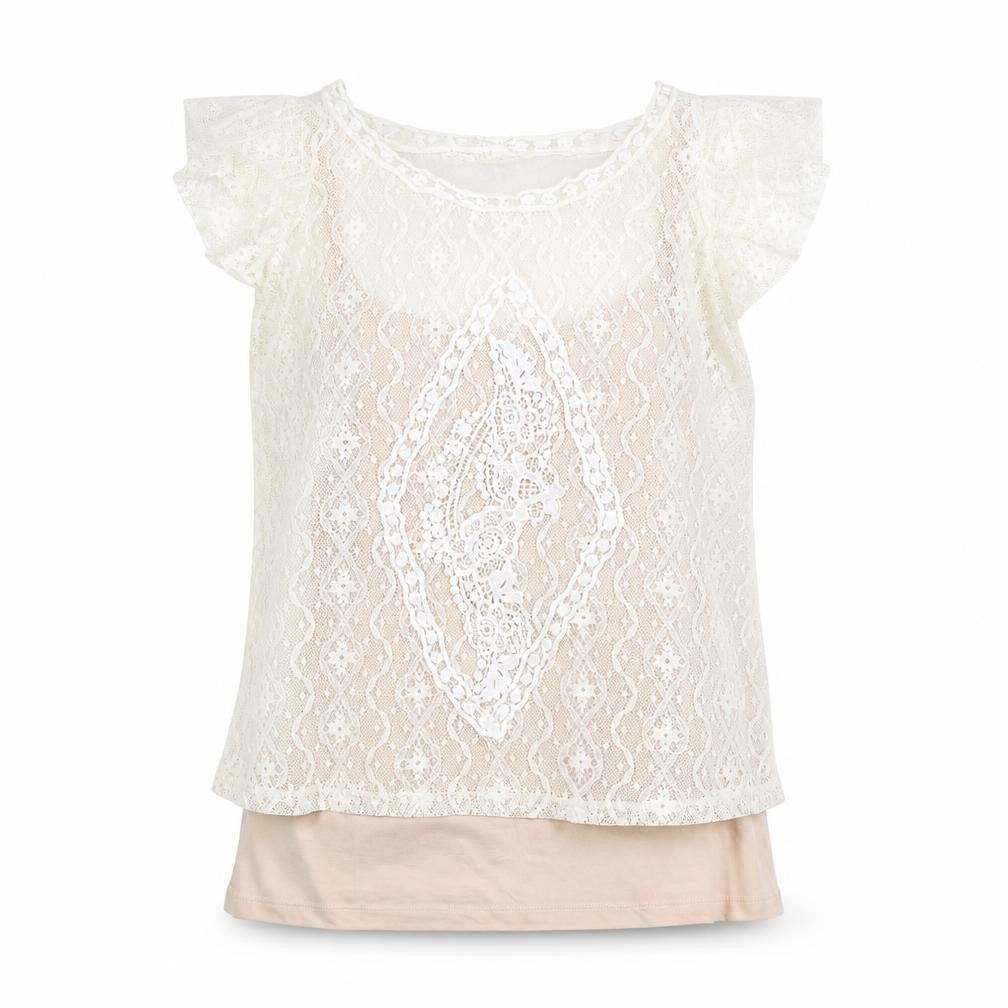 Dorothy Perkins Women’s Beige Lace Overlay Blouse Size 14