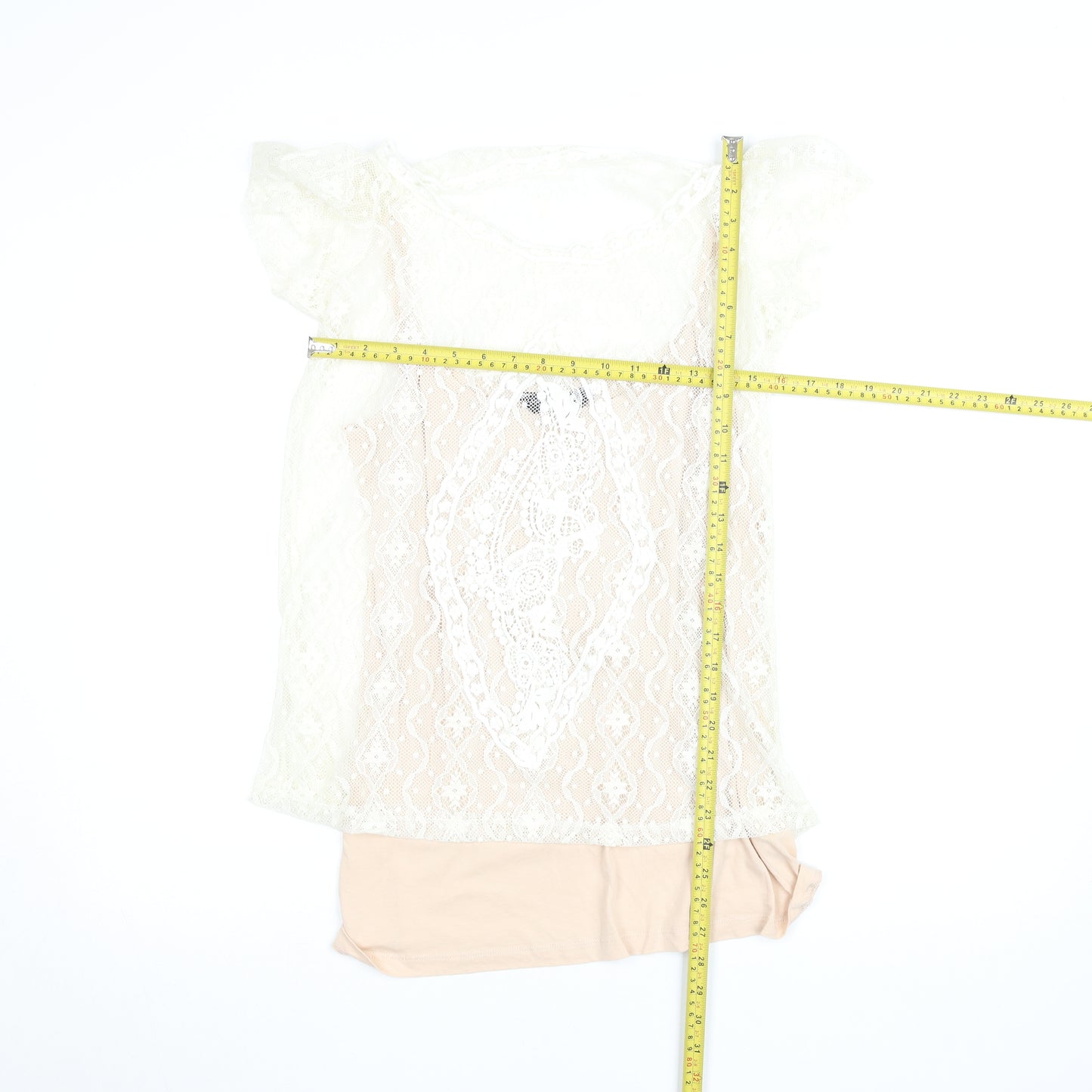 Dorothy Perkins Women’s Beige Lace Overlay Blouse Size 14