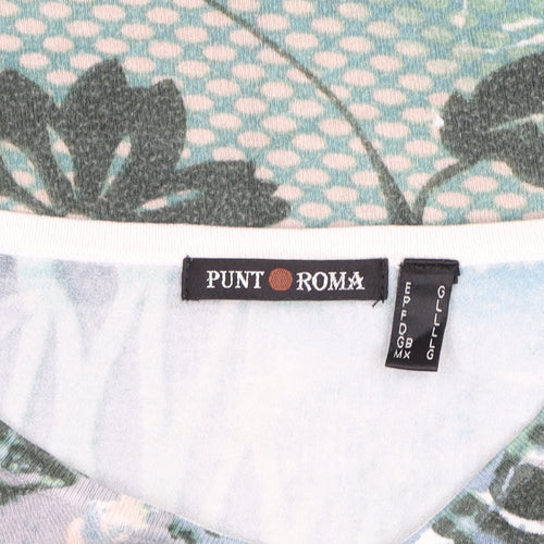 Punt Roma Women's Multicoloured Floral V-Neck Long Sleeve Blouse L