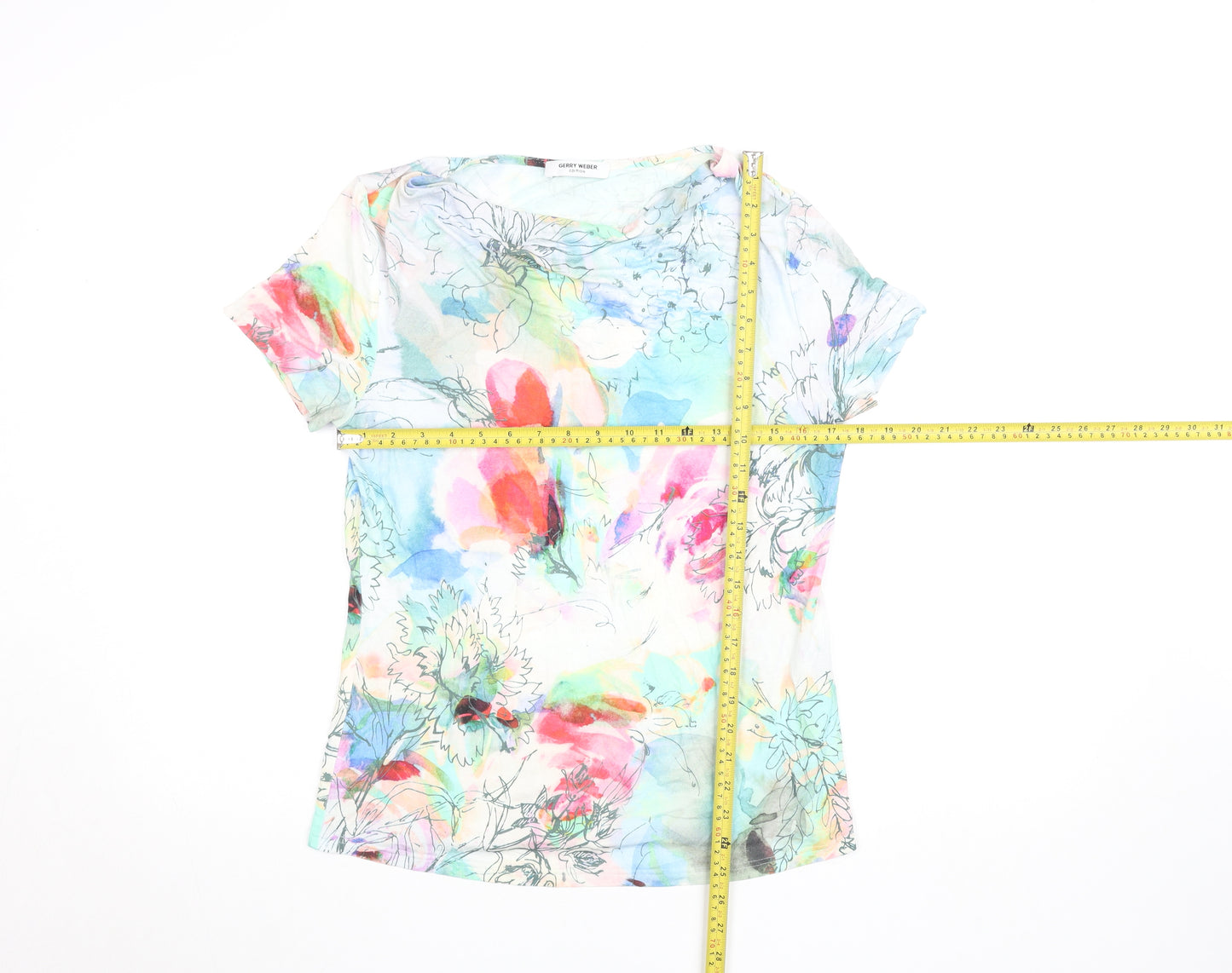 Gerry Weber Womens Multicoloured Floral Cotton T-Shirt Size 12