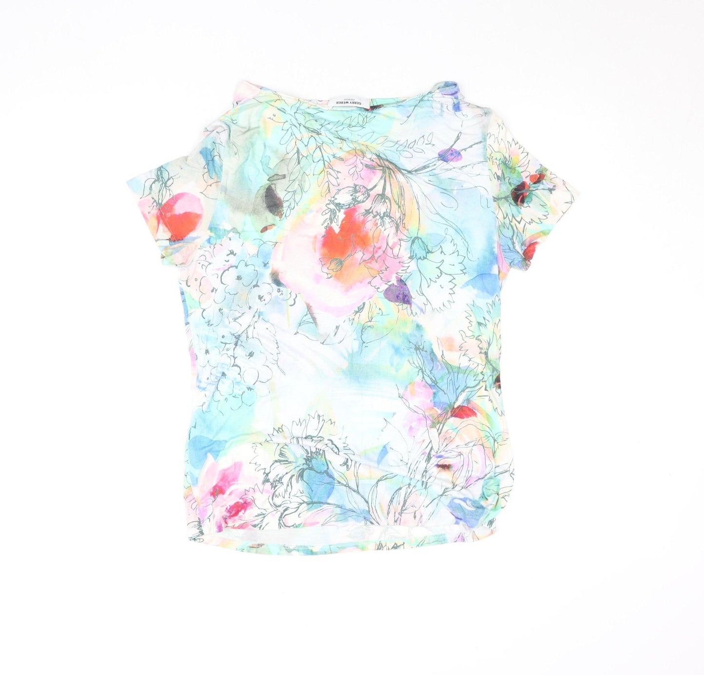 Gerry Weber Womens Multicoloured Floral Cotton T-Shirt Size 12