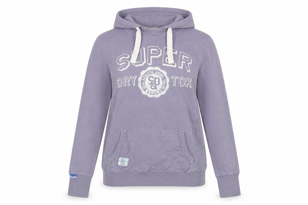 Front view of Superdry Women's Purple Hoodie M 100% Cotton Pullover