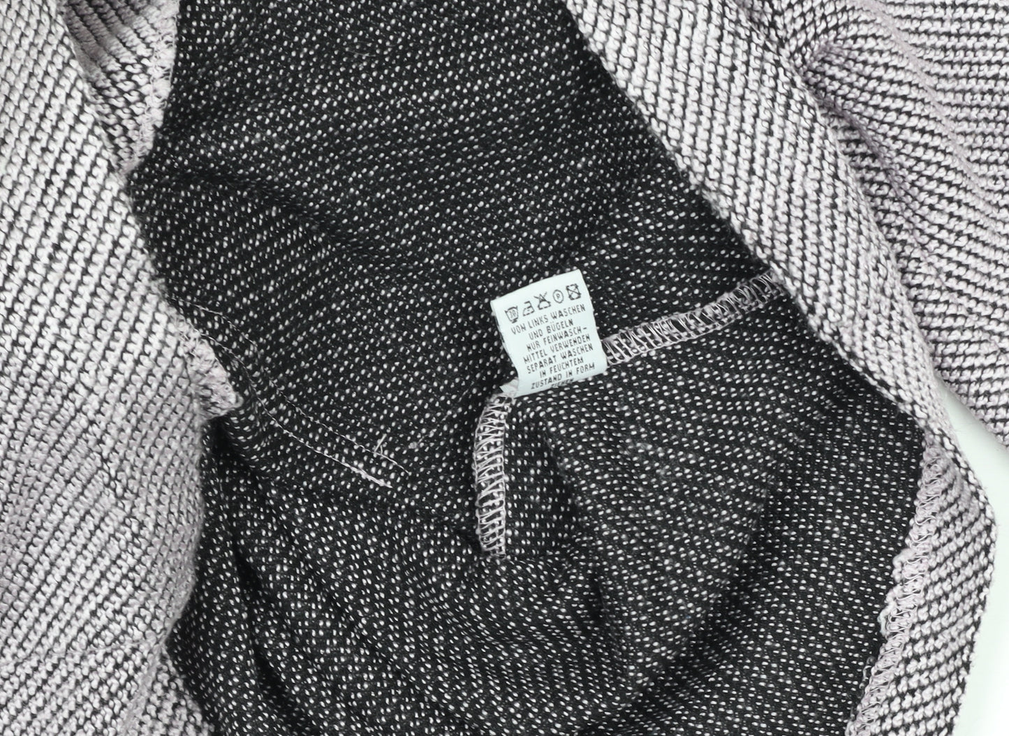 Gina Laura Women Grey Herringbone Zip Jacket with Pink Pockets M