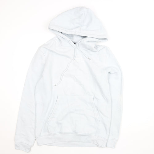 Criminal Damage Women Light Blue Organic Cotton Pullover Hoodie M