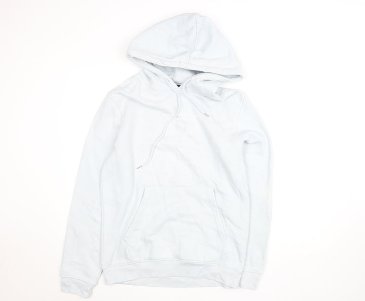 Criminal Damage Women Light Blue Organic Cotton Pullover Hoodie M