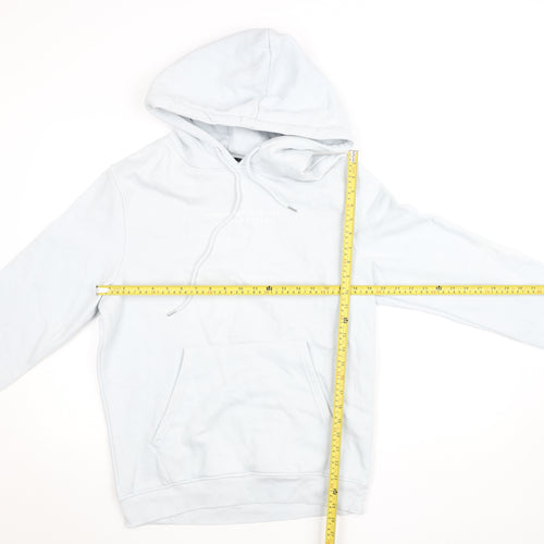 Criminal Damage Women Light Blue Organic Cotton Pullover Hoodie M