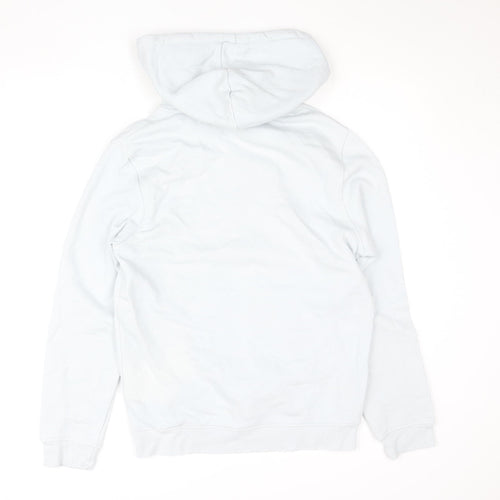 Criminal Damage Women Light Blue Organic Cotton Pullover Hoodie M