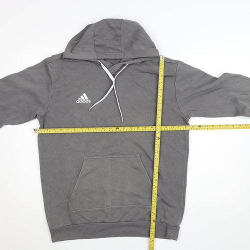 Adidas Mens Grey Pullover Hoodie M Regular Fit Sports Sweatshirt