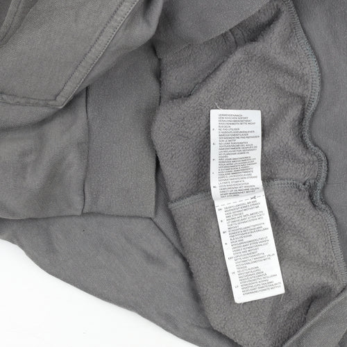 Adidas Mens Grey Pullover Hoodie M Regular Fit Sports Sweatshirt