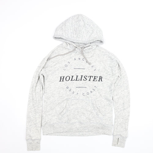 Hollister Women’s Grey XS Pullover Hoodie with Logo Print