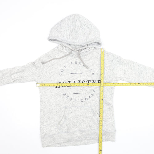 Hollister Women’s Grey XS Pullover Hoodie with Logo Print